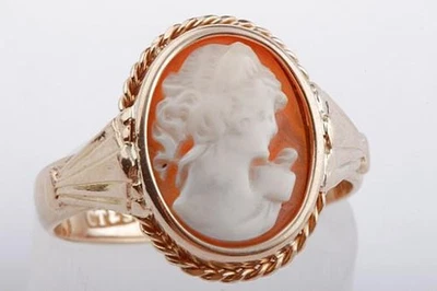 Cameo Ring 20K Rosé Gold 13x9 MM Size 54 Top Foto 1 de 4