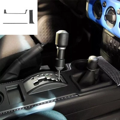 Cubierta de moldura de cambio de marchas central de fibra de carbono para Toyota FJ Curiser 2007-2021 3 piezas Foto 1 de 4