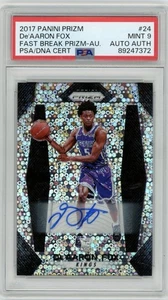 2017-18 Panini Prizm Basketball DeAaron Fox Rookie Fast Break Auto RC PSA 9 - Bild 1 von 2