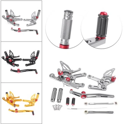 Para YAMAHA YZF R6 2017-2022 CNC Ajustable Reposapiés Pedal Juego de estriberas Foto 1 de 4