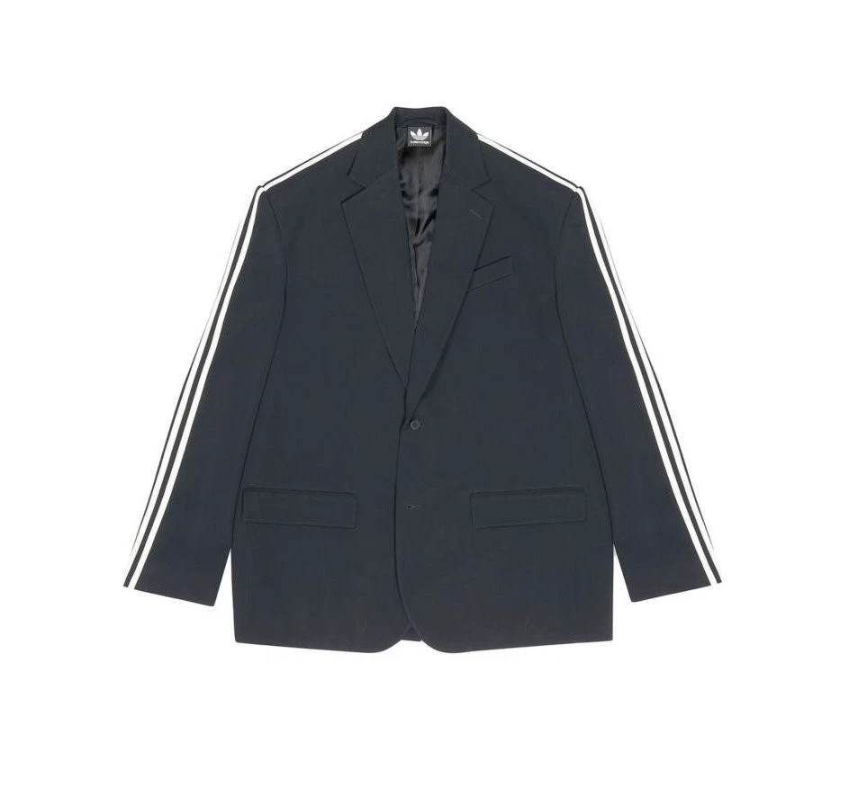 $3,795 NWT Balenciaga Balenciaga x Adidas Black 2-Buttoned Oversized Blazer - Image 1 of 4