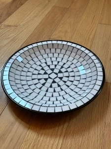 VINTAGE DÄNISCHES FLIESENMOSAIK 11,5" PLATTE DÄNEMARK MID CENTURY MODERN SCHWARZ & WEISS - Bild 1 von 11