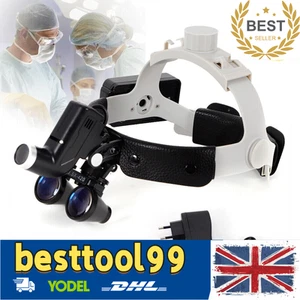 Medical Dental 3.5X 420mm Headband Binocular Loupes w/5W LED Headlight 50Hz - Picture 1 of 16
