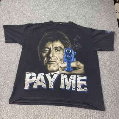 Vtg Scarface Shirt Mens 3XL Black Pay Me Movie Tee Made in USA Universal Studios - Image 1 of 4