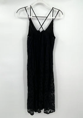 Nuevo vestido Three Hearts para mujer mediano negro con botones delanteros sin mangas con tiras de encaje Foto 1 de 4