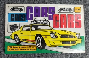 Cars Cars Cars Activity Book School Book Fairs Classic Designs 1970s Vtg - Picture 1 of 5