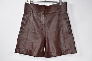 Bermudas Dorothee Schumacher de cuero de cordero para mujer marrón chocolate 1/XS - Imagen 1 de 10