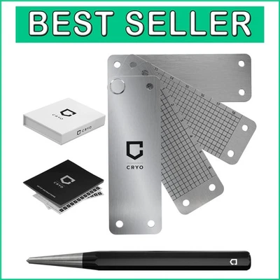 304 Stainless Steel Crypto Seed Phrase Plate - Secure 12-24 Word Backup Solution - Image 1 of 4