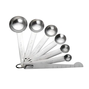 Food Measuring Spoon Set Baking Spoons Office Cooking Stainless Steel Scoops - Picture 1 of 12