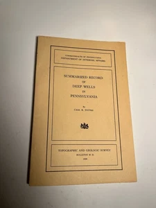 Vntg 1950 Summarized Record Deep Wells Pennsylvania Booklet Chas Fettke Geologic - Imagen 1 de 4