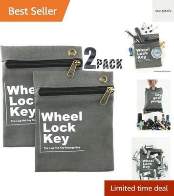 Lock Storage Bag - 2 Pack Zipper Pouches for Safe Wheel Lock & Lug Nut Storage — 第 1/4 张图片