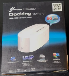 Mediasonic USB 3.0 Docking Station HUR1-SU3-WT WHITE *NEW* - Picture 1 of 3