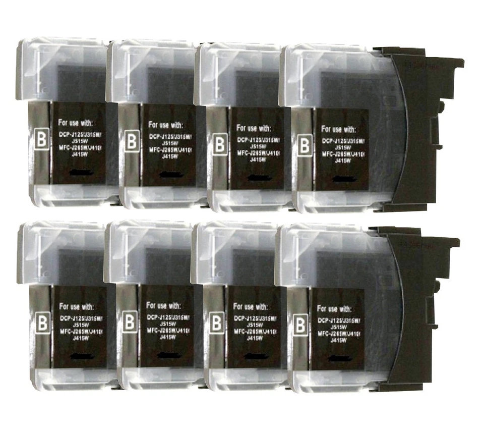 8 Compatible with Ink Cartridges Brother MFC-J415W  MFC-J140W MFC-515W black - Bild 1 von 1