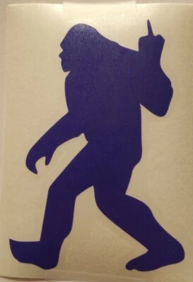 Calcomanía de vinilo Bigfoot dedo medio coche camión SUV computadora portátil Bigfoot pegatina abatible Foto 1 de 2