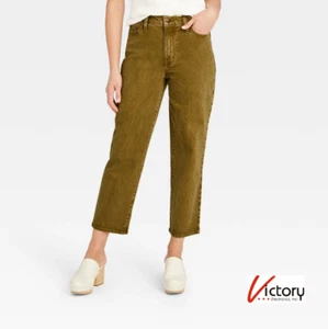NEW Universal Thread Women's Vintage Straight Denim Jeans | Green X4324 | Size 8 - Picture 1 of 7
