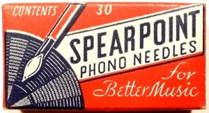 VICTROLA GRAMOPHONE - N.O.S. - 1 BOX 30 English SPEARPOINT PHONOGRAPH NEEDLES - Picture 1 of 3