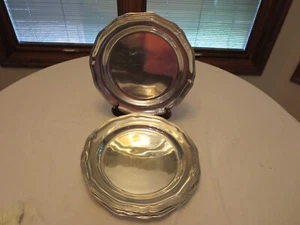 Set of 4 Wilton Armetale Pewter RWP Queen Anne 12" Service Plates/Chargers- USA - Picture 1 of 4