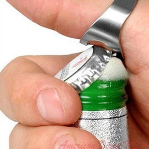 5X Pcs Stainless Steel Finger Ring Bottle Opener Bar Beer tool Colors Silver - Picture 1 of 2