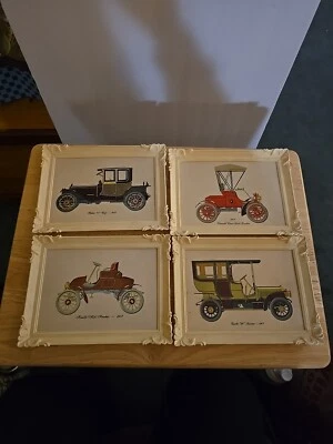 Vtg Lot of 4 Automobile Plastic Frame Wall Hanging Packard Oldsmobile Rambler - Image 1 of 4