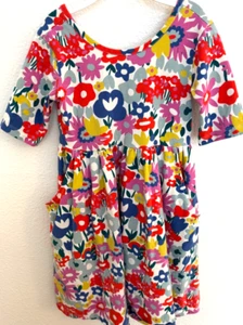 HANNA ANDERSSON flower print two pocket dress 130 US 8 - Picture 1 of 2