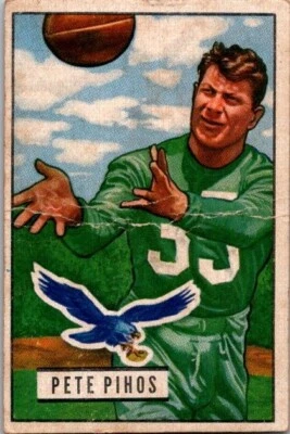 1951 Bowman PETE PIHOS Philadelphia Eagles #46 *Low Grade Filler* *Crease* (2) - Image 1 of 2