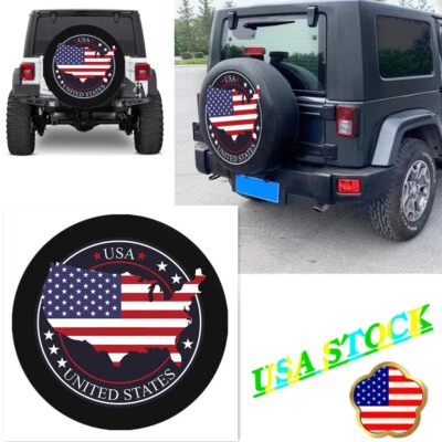 Cubierta de neumático de repuesto 14I" bandera americana resistente para Toyota RAV4 CX-5 Holden Foto 1 de 4