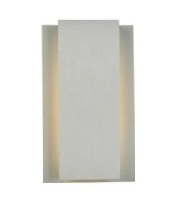 Outdoor Wall Sconce Light Fixture LED Silver Porch Walkway Patio or Balcony 12" - Picture 1 of 8