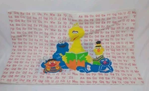 Vintage Sesame Street Pillowcase  Alphabet Bert Ernie Big Bird Cookie monster  - Picture 1 of 2