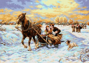 Orchidea Needlepoint canvas for halfstitch without yarn after Alfred Wierusz ... - Picture 1 of 1