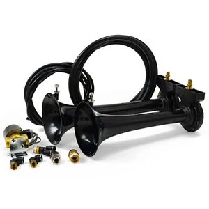 HornBlasters Rocker Loud 2 Trumpet Air Horn for Semi or Large Truck - Big Rig - Foto 1 di 7