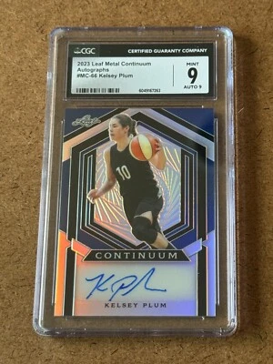 2023 Leaf Metal Continuum KELSEY PLUM Autographed SIGNED Card CGC 9 Stars WNBA # - Image 1 of 4