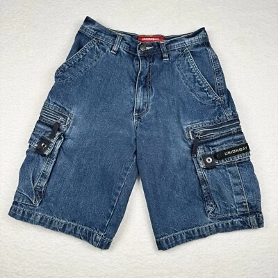 Bermuda cargo jeans vintage Y2K Unionbay zíperes - Juventude 14 - Compatível com mulheres - Imagem 1 de 4