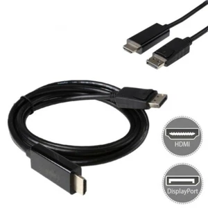 6FT Gold Plated DisplayPort DP to HDMI PC Laptop HDTV Audio Video Cable 1080p US - Picture 1 of 7