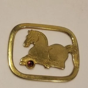 Judith Leiber Horse Bookmark Money Clip Goldtone Metal Signed - Picture 1 of 3