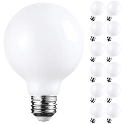 12-Pack Dimmable Frosted G25 LED Edison Globe Light Bulbs, 4000K Cool White - Image 1 of 4