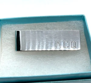 Tiffany & Co. Sterling Silver Money Clip ~ Holder includes Box Monogrammed - Picture 1 of 6