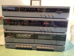 Sharp SG-F500 Semi Automatic AM/FM Stereo System w/ Turntable Dual Cassette READ - Picture 1 of 3