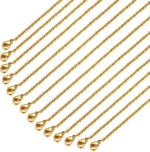 24 Gold Stainless Steel Necklace Chains 24" Cable Chain Link Jewelry BULK - Picture 1 of 1