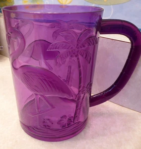 TAZA FLAMENCO púrpura Florida fiesta copa plástico vidrio piscina amigable Luau - Imagen 1 de 4