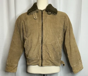 Vintage Men's Size Small corduroy Beige Bomber Jacket - Picture 1 of 5