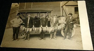 Fishermen with Stringer, Fox Creek, Cape Vincent, New York Vintage Postcard - Picture 1 of 2