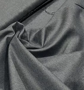 Gray Tropical Wool/Bland Suiting Fabric 55” Wide Sold By The Yard - Picture 1 of 3