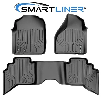SMARTLINER Custom Fit Floor Mats 2 Row Liner 2002-2008 Dodge Ram 1500 Quad Cab Foto 1 de 4