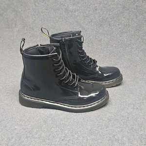 Dr. Martens Air Wair Stiefel Damen Gr. 5 schwarz Lackleder Combat glänzend Reißverschluss - Bild 1 von 11
