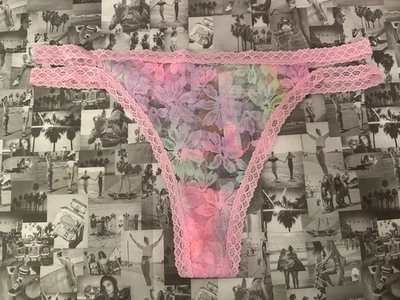 Nuevo con etiquetas Victoria's Secret ROSA Encaje Tirantes Tanga Panty Rosa Lavanda Mediana M 🎀 Foto 1 de 2