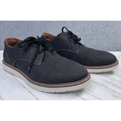 Мужские холщовые туфли-оксфорды Florsheim размер 7,5 Вт VIBE с плоским носком серые опрятные - Изображение 1 из 4