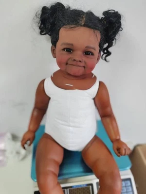 28inch Painted Reborn Doll Kit Black Skin Toddler Girl Rooted Hair DIY Toys Gift - Image 1 of 4
