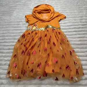 Pokemon Hoodie Orange Charmander Ruffle Cosplay Dress Size 6/7 Small Girls - Picture 1 of 6