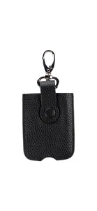 Portachiavi JONATHAN SIMKHAI in pelle 100% pelle di bue con chiusura a scatto nero NUOVO - Foto 1 di 5