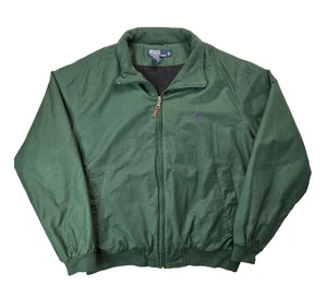 Polo Ralph Lauren Vintage Wool Lined Green Bomber Bi Swing Jacket Mens Large L - Picture 1 of 7